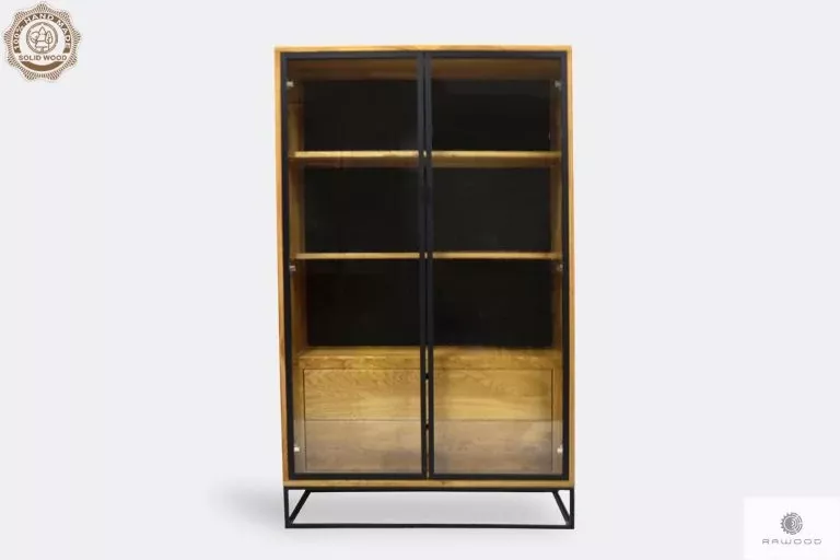 industrialna-witryna-loft-debowa-do-salonu-gabinetu-meris Steel Bookshelf, Modular Bookshelves, Metal Bookcase, Wood Bookshelves, Metal Shelves, Cube Shelves, Display Shelves, Wall Shelves, Display Cabinet