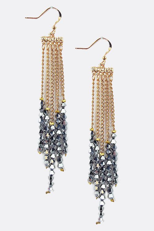 Shimmer Crystal Chandelier Earrings On Emma Stine Limited Beaded Jewelry Inspiration Fashion Shimmer Crystal Chandelier Earrings On, Beaded Chandelier Style Earrings