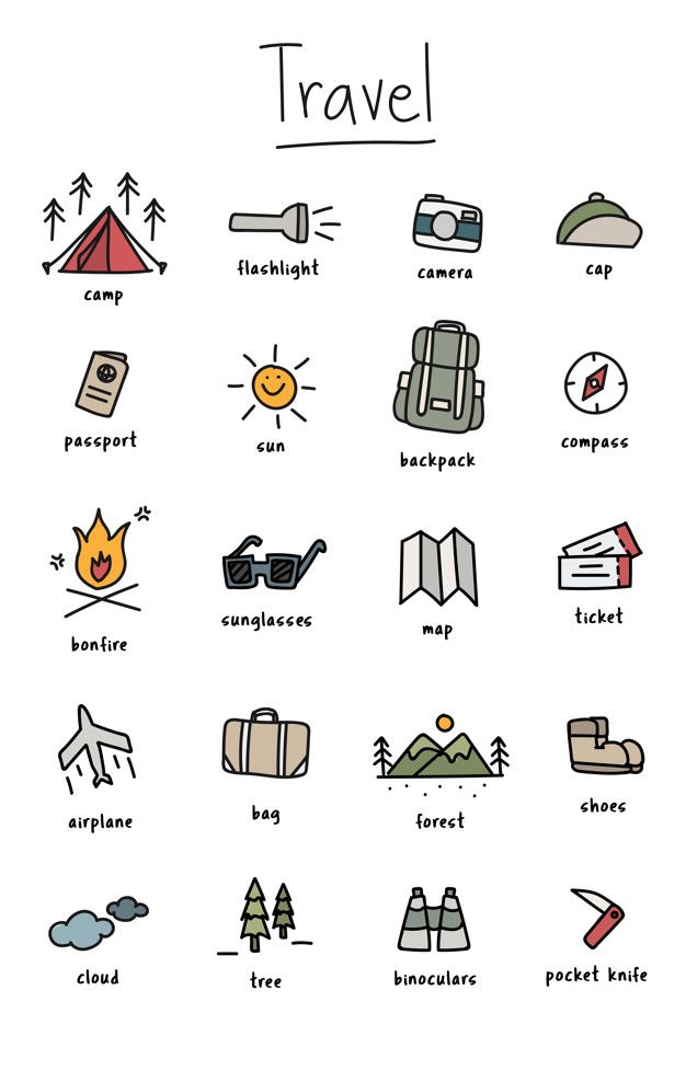 Illustration drawing style of camping icons collection Free Vector | Free Vector #Freepik #vector #freetravel #freeicon #freeforest #freeicons Travel Icon, Travel And Tourism, Free Vector Illustration, Free Illustrations, Wander App, Drawing Simple, Camping Icons, Icon Collection, Travel Design