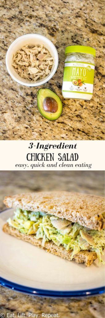 3 Ingredient Chicken Salad - Healthy chicken recipes quick #healthy #chicken #recipes #quick 3 Ingredient Chicken Salad