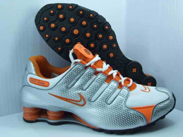 Orange on Silver Nike Shox NZ, Nike 