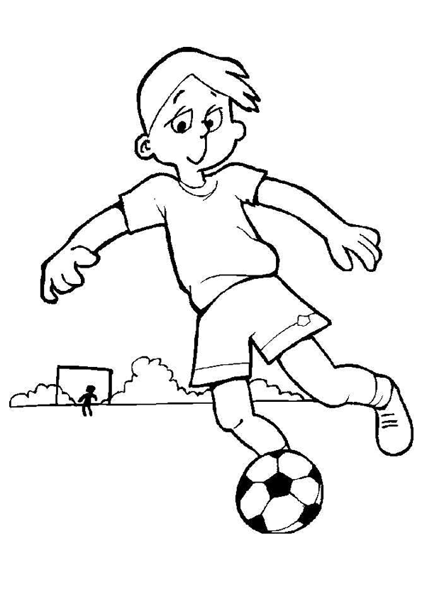 coloriage d un petit garçon avec son ballon de foot au on coloriage petit garcon id=62073