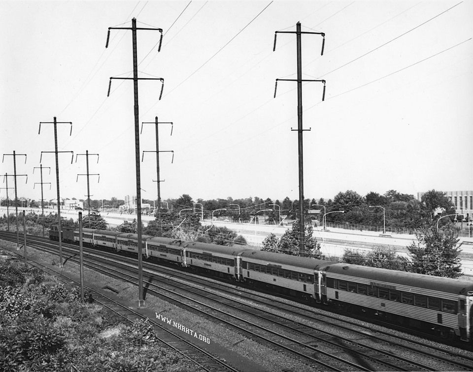 A shadow keystone PRR GG1 is heading east from Philadelphia to New York A shadow keystone PRR GG1 is heading east from Philadelphia to New York