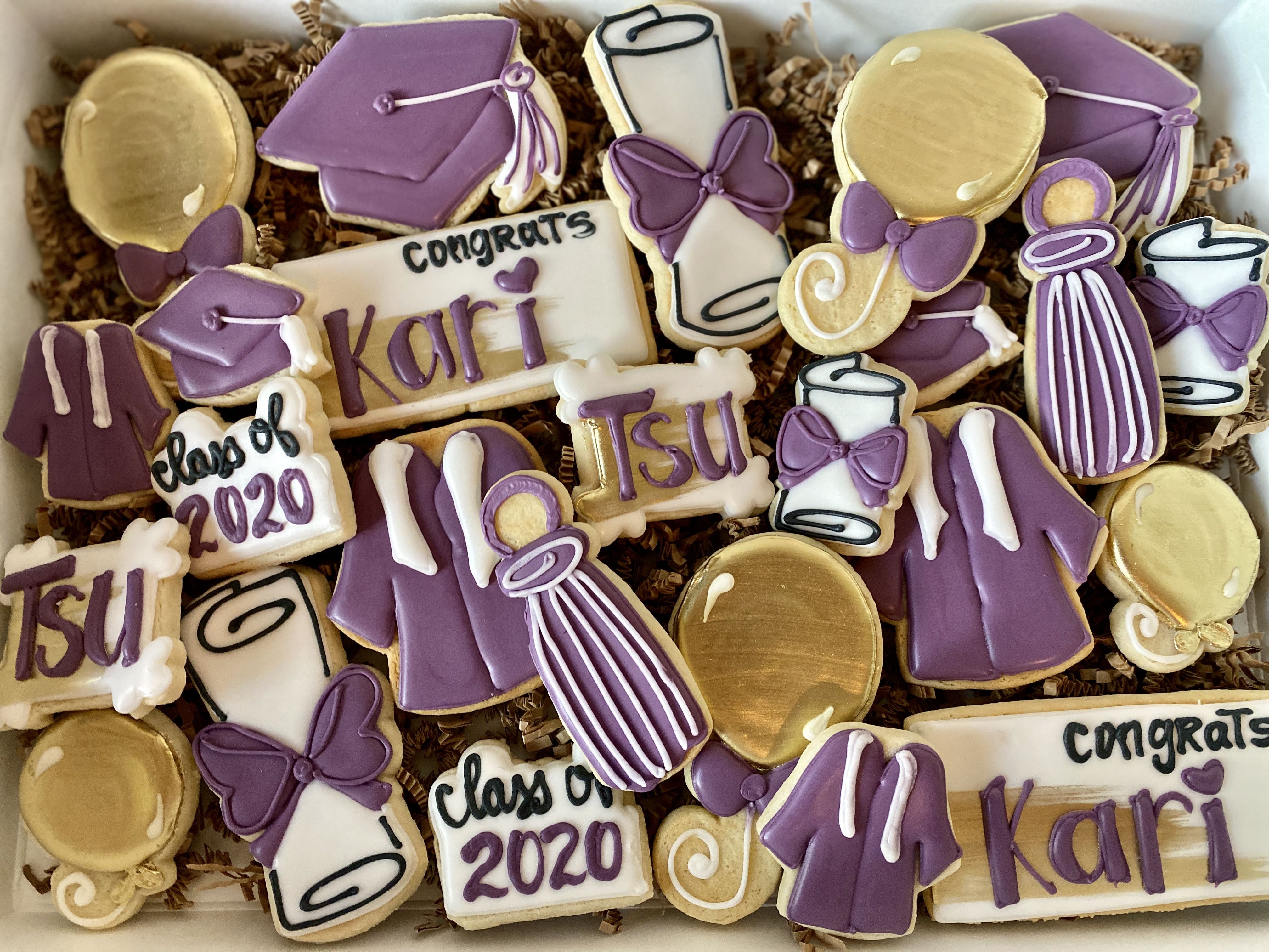 Tarleton State graduation cookies by Elliott's Edibles Graduation