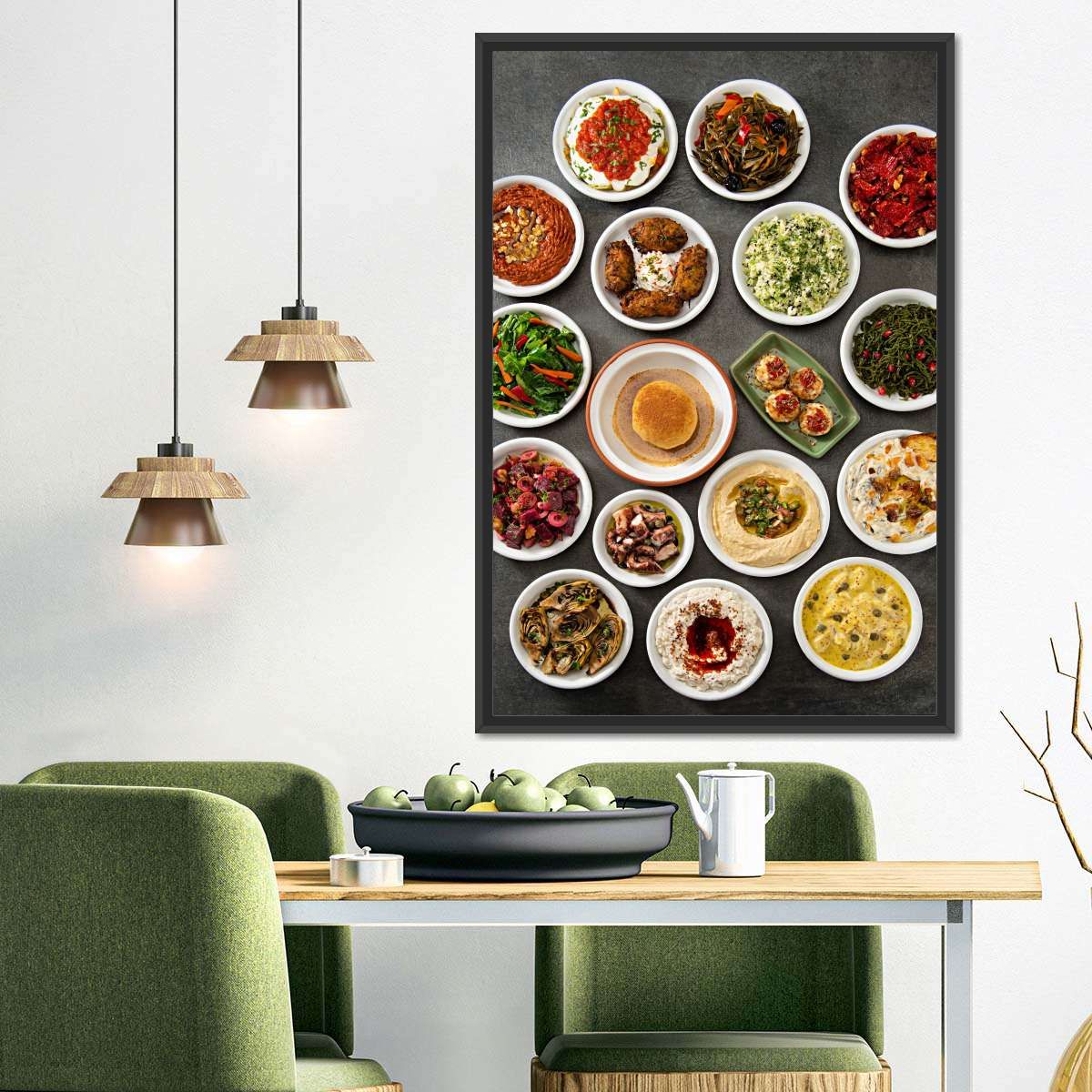 Turkish Meze Spread Wall Art will make your kitchen or restaurant aesthetically appealing. This beautiful canvas print is sure to stimulate your taste buds and get you ready for the next meal! Photography Wall Art, Taste Buds, Appealing, Decorative Plates, Restaurant, Make It Yourself, Canvas Prints, Hanging, Ready