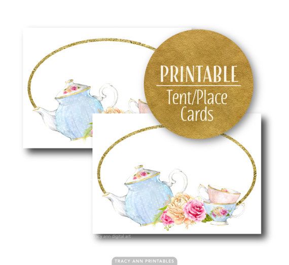tea party place cards printable