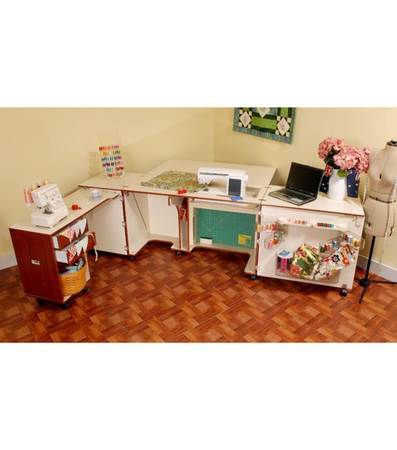 Aussie Sewing Cabinet in Teak Kangaroo Kabinets
