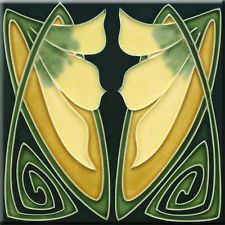 Art Nouveau Ceramic Decorative Wall Tile 6 X Inches 173 Art Nouveau Ceramic Decorative Wall Tile 6 X Inches 173