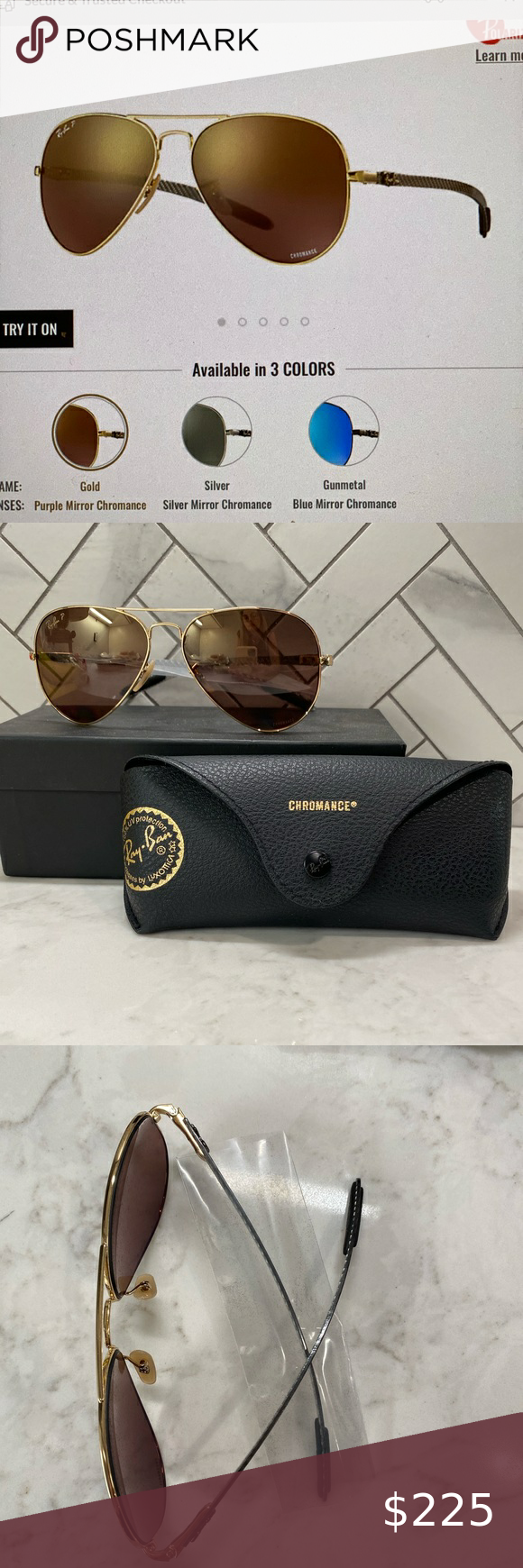 Ray Ban Chromance Polarized Aviator Rb17ch New Sunglasses Accessories Ray Bans Purple Mirror Ray Ban Chromance Polarized Aviator Rb17ch New Sunglasses Accessories Ray Bans Purple Mirror