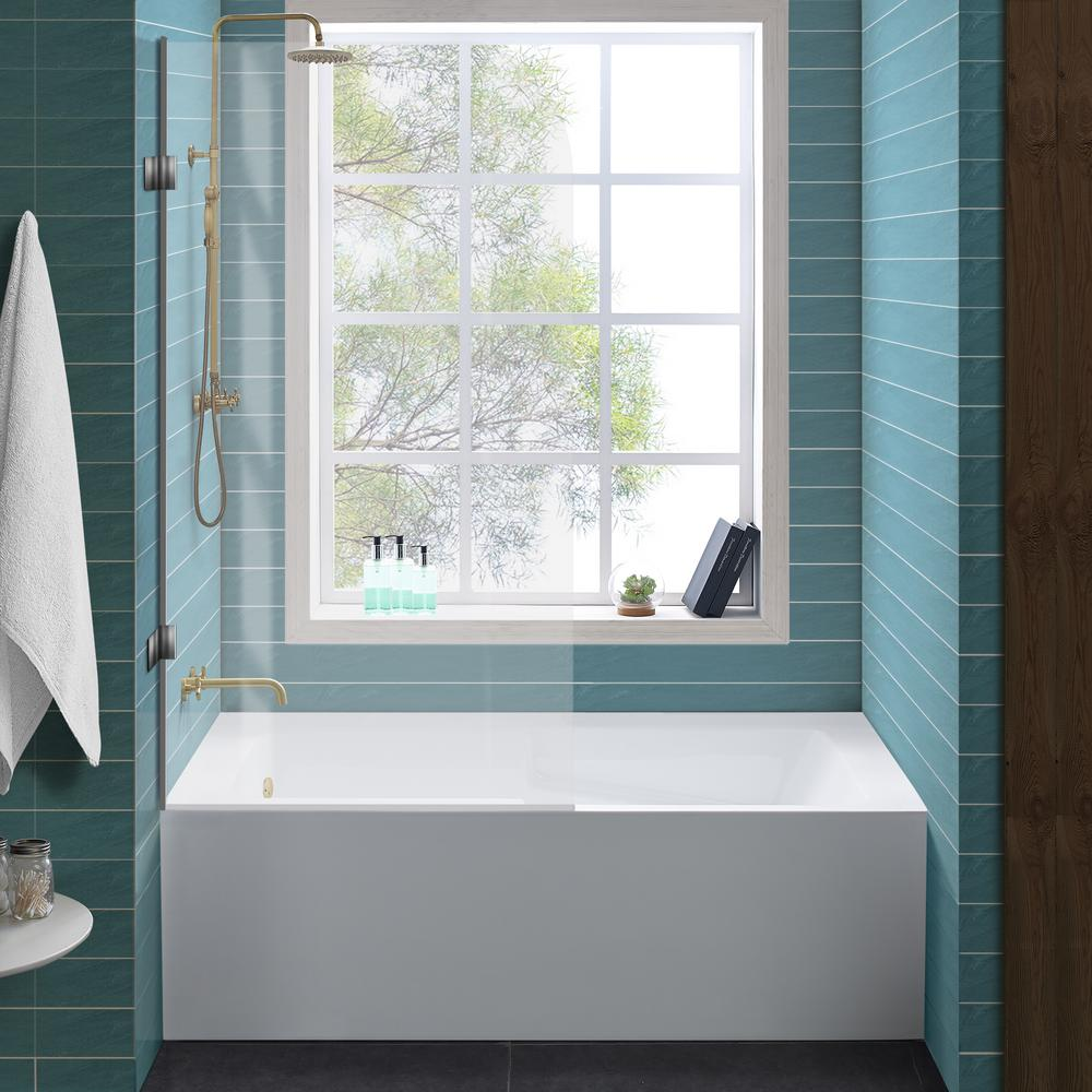Bootz Industries Kona 54 In Left Drain Rectangular Alcove Soaking Bathtub In White 011 3303 00 With Images Soaking Bathtubs Soaking Tub