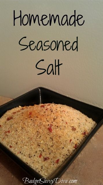 Takes a minute to make, gluten - free, perfect for any meal. Homemade Seasoned Salt Recipe Seasoning Salt Recipe, Homemade Seasoning Salt, Homemade Spice Mix, Homemade Spices, Seasoning Recipes, Seasoning Mixes, Diy Spices, No Salt Recipes, Spice Recipes