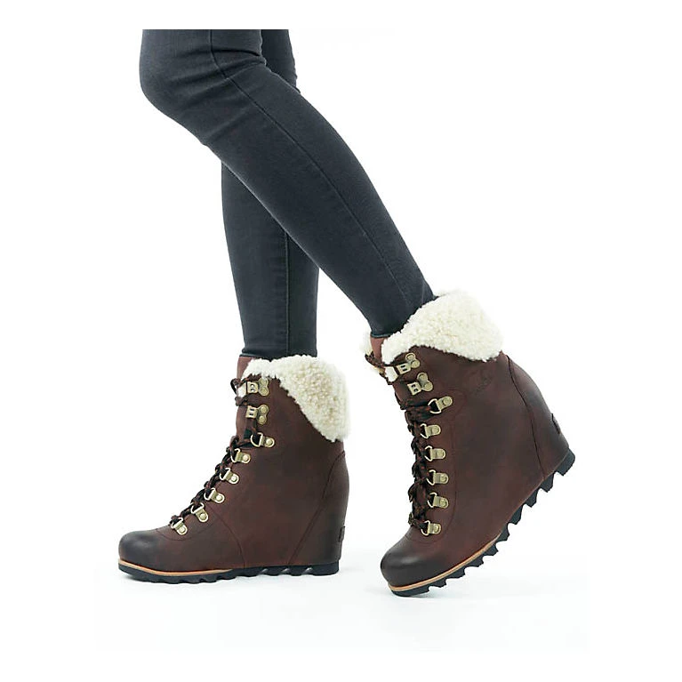 shearling wedge boots