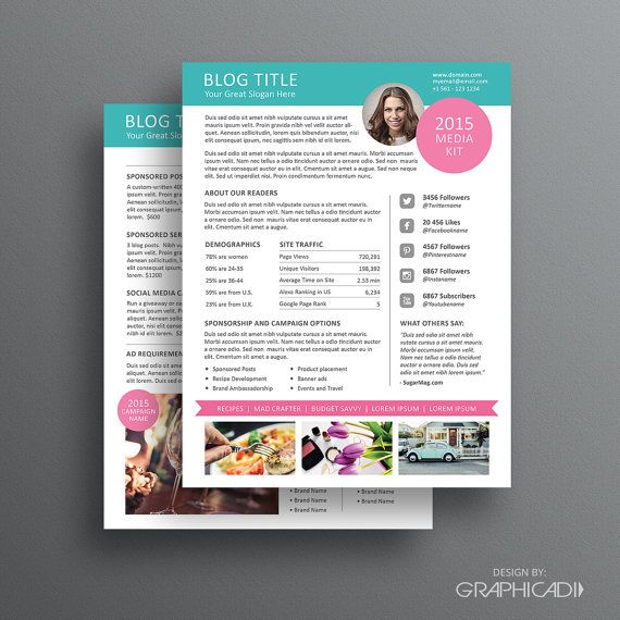 Blog Media Kit Template 01 - Ad Rate Sheet Template - Press Kit