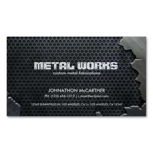 Cracked Metal And Mesh Business Card Make Your Own Business Card With This Great Design All You Metal Business Cards Customizable Business Cards Welding Logo