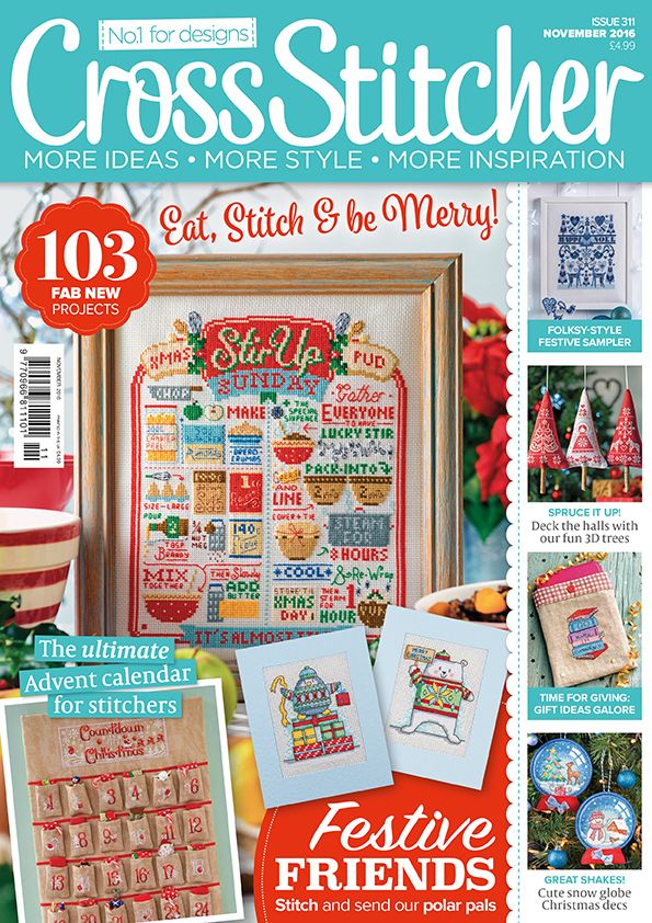 Cross Stitcher magazine issue 311, November 2016 Magazine Cross, Quilt