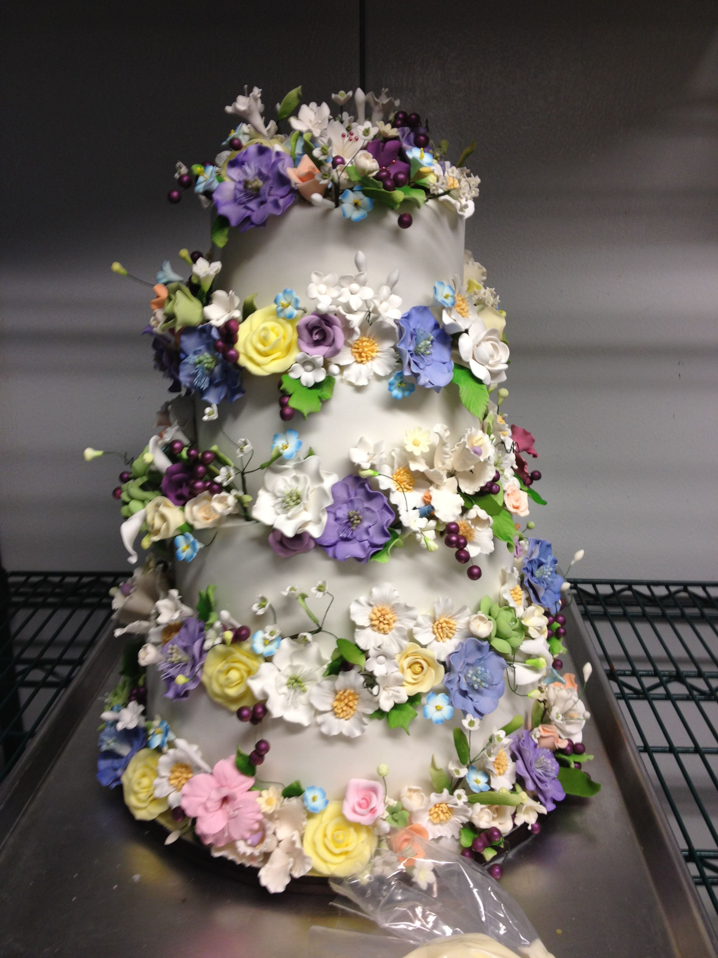 Pop of color wedding cake Wildflower wedding Pop of color wedding cake Wildflower wedding