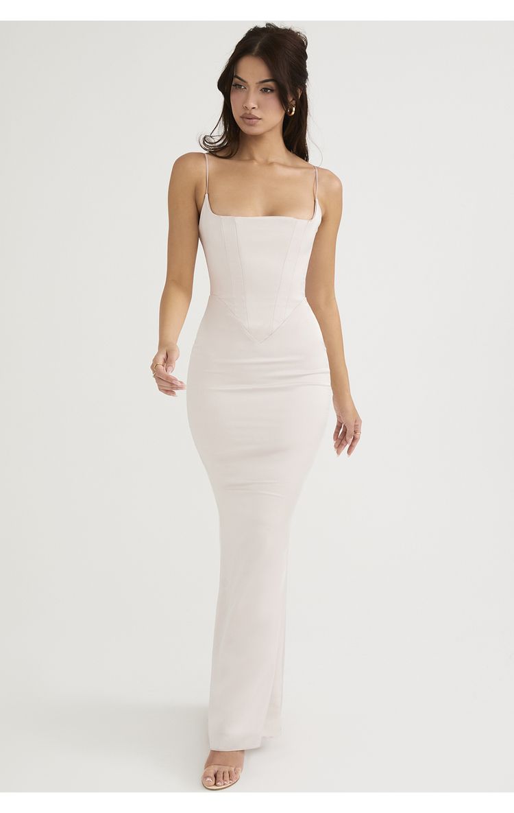 Clothing : Maxi Dresses : 'Olivette' Crystal Satin Corset Maxi Dress Glam Dresses, Fancy Dresses, Satin Dresses, Cute Dresses, Gowns Dresses, Evening Dresses, Short Dresses, White Corset Dress, Corset Gowns