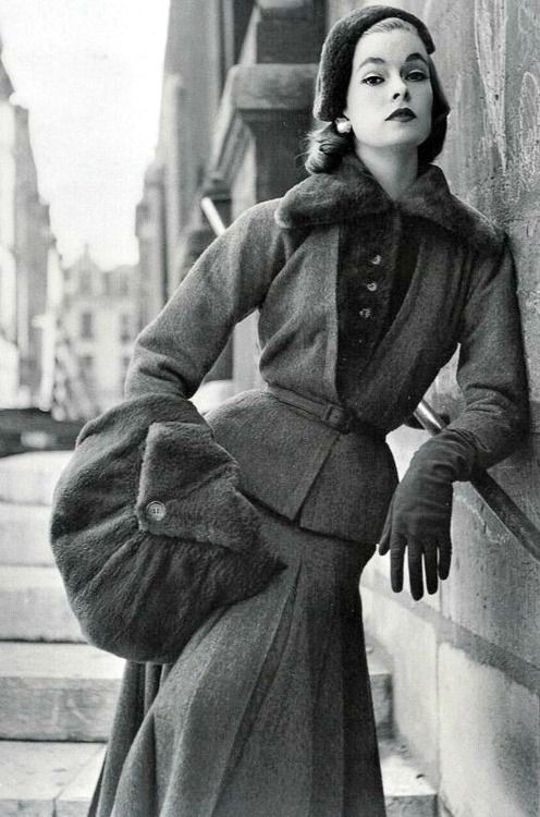 Model In Jacques Fath For Vogue France 1952 Vintage Fashion