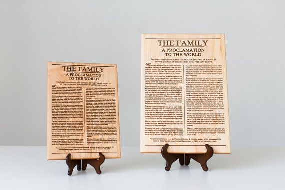 The Family Proclamation 14x20 Engraved on Wood by UrbanForestWood
