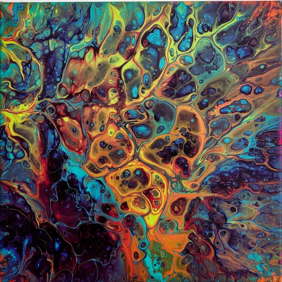 Acrylic Starburst Painting F-202R 12x12