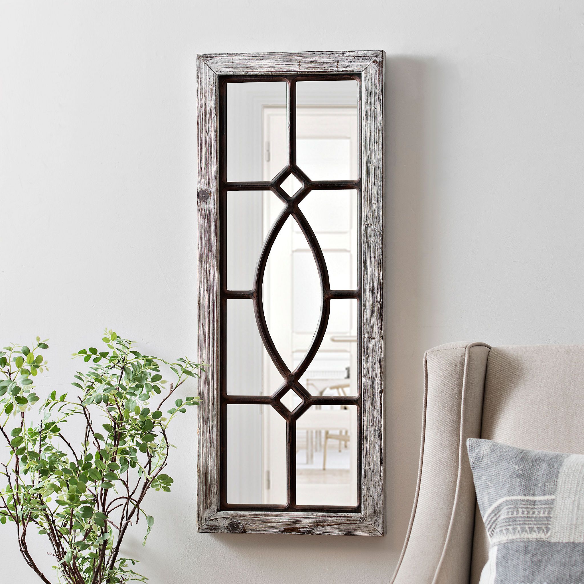 $39.99 White Distressed Panel Wall Mirror | Kirklands | Wall mirror