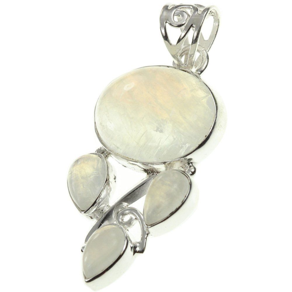 925 Sterling Silver RAINBOW MOONSTONE Pendant 2.75