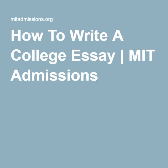 Mit admissions essay