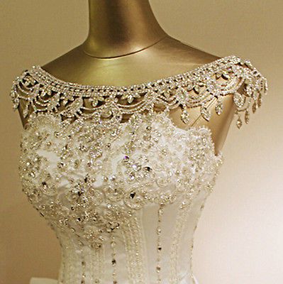 wedding bridal crystal rhinestone shoulder body chain collar