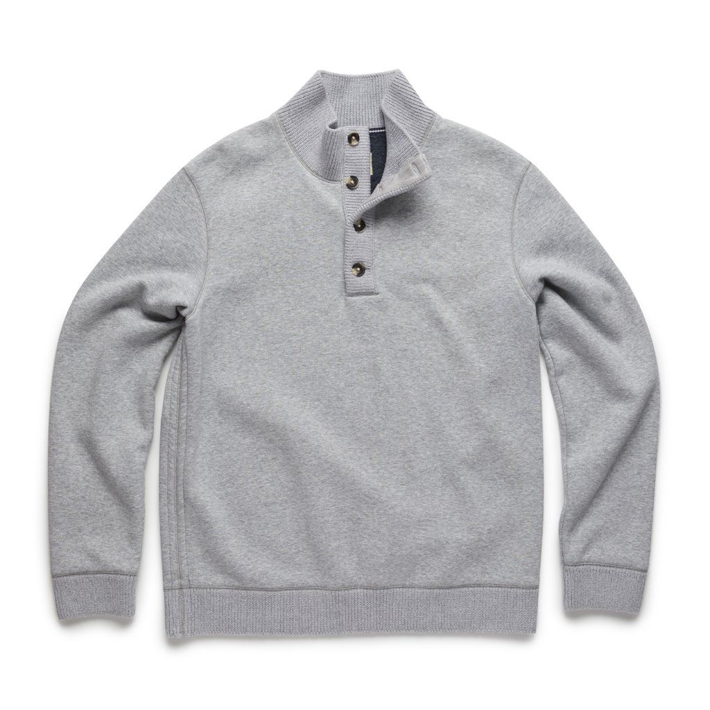 Manning Bonded Fleece Button Mock – Lt Grey Heather – Small / Light Heather Grey Manning Bonded Fleece Button Mock – Lt Grey Heather – Small / Light Heather Grey