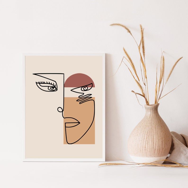 Minimal Woman Face One Line Art Female Poster Female Figure Art Print Woman Face Print Face Drawing Sketch Art Printable One Line Drawing