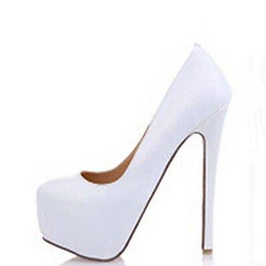 white leather platform heels