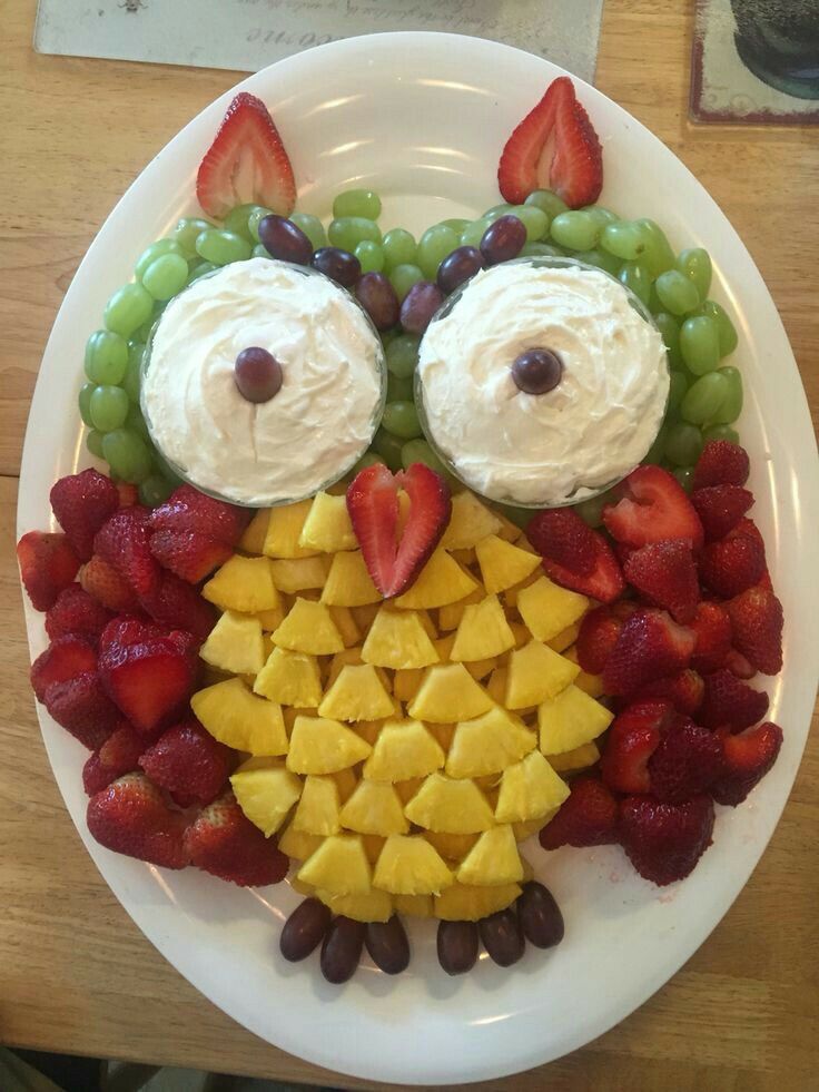 Found this on FB and don't know who made it . Great looking owl food tray!! #healthymarshmallows