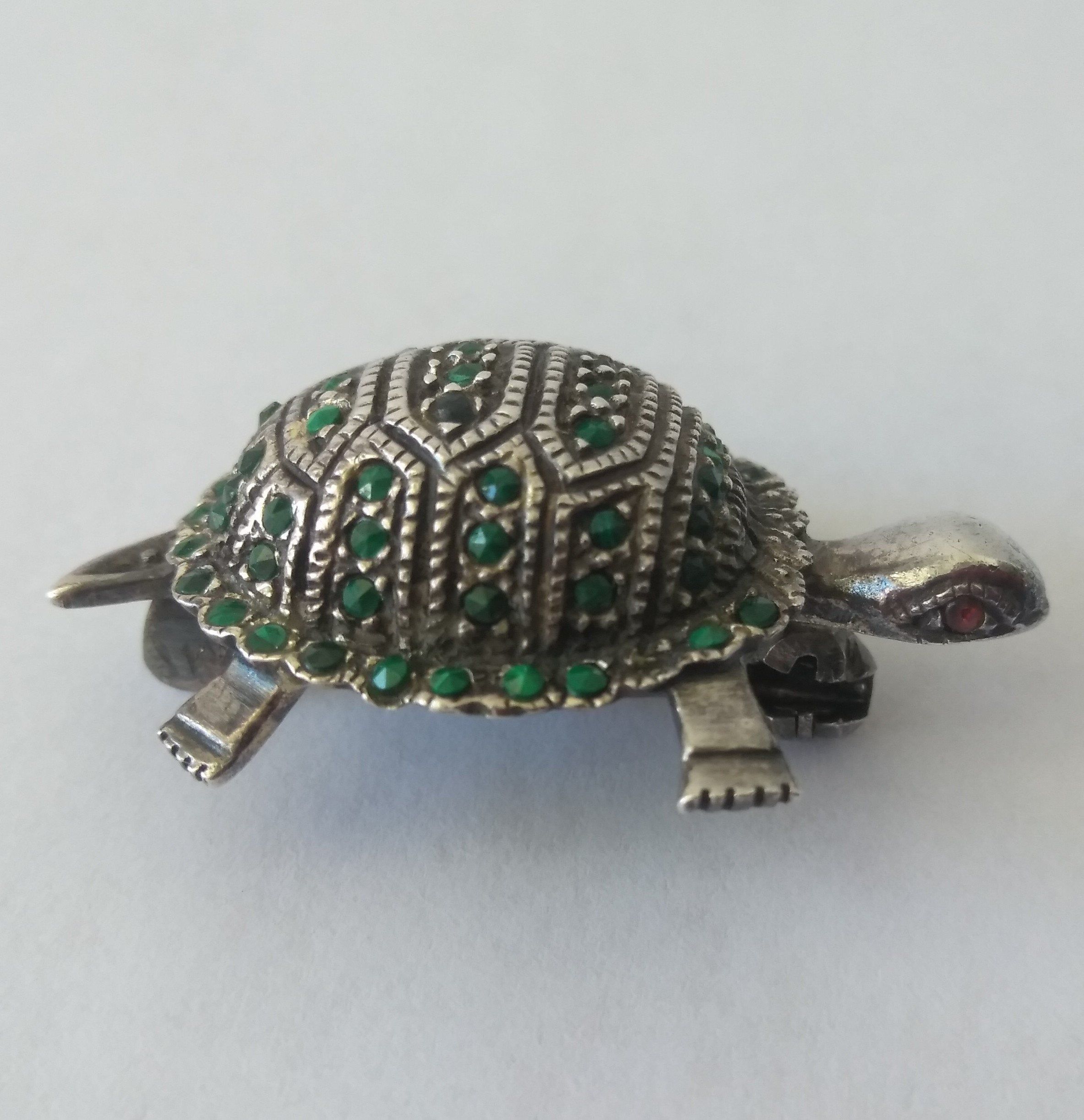 Unique Black and White Original by Robert Sea Turtle Brooch
