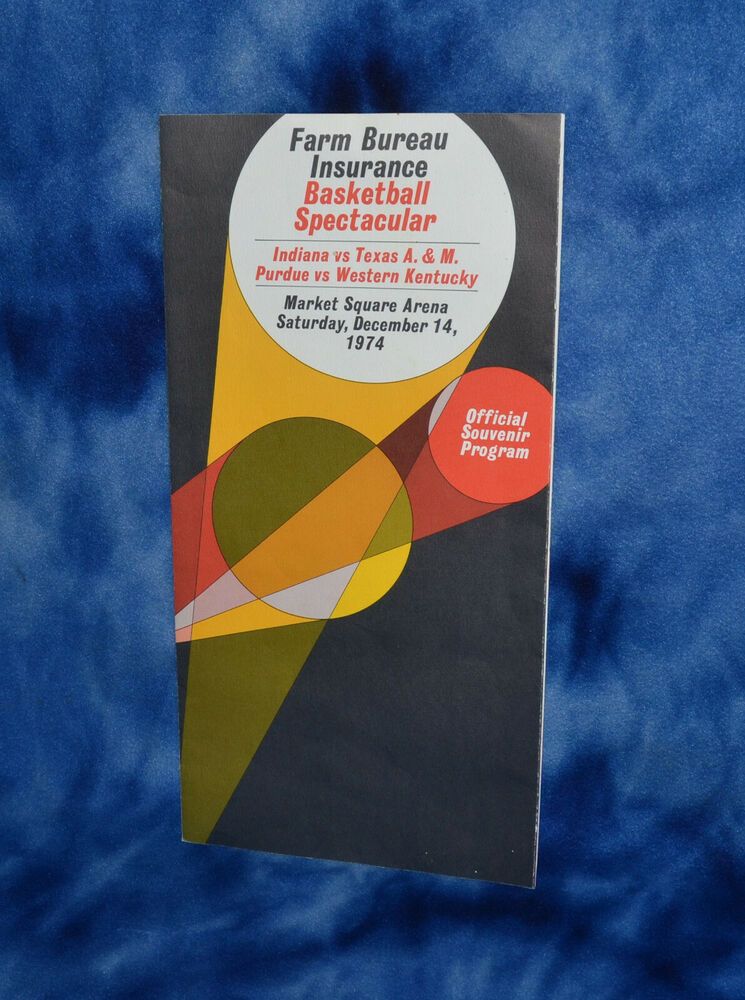 1974 Farm Bureau Insurance Basketball Brochure Indiana Purdue