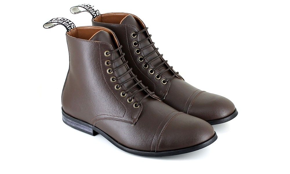Veganer Schnürstiefel | VEGETARIAN SHOES Aubrey Boot Brown Vegane Pumps | NAE Taina | avesu VEGAN SHOES
