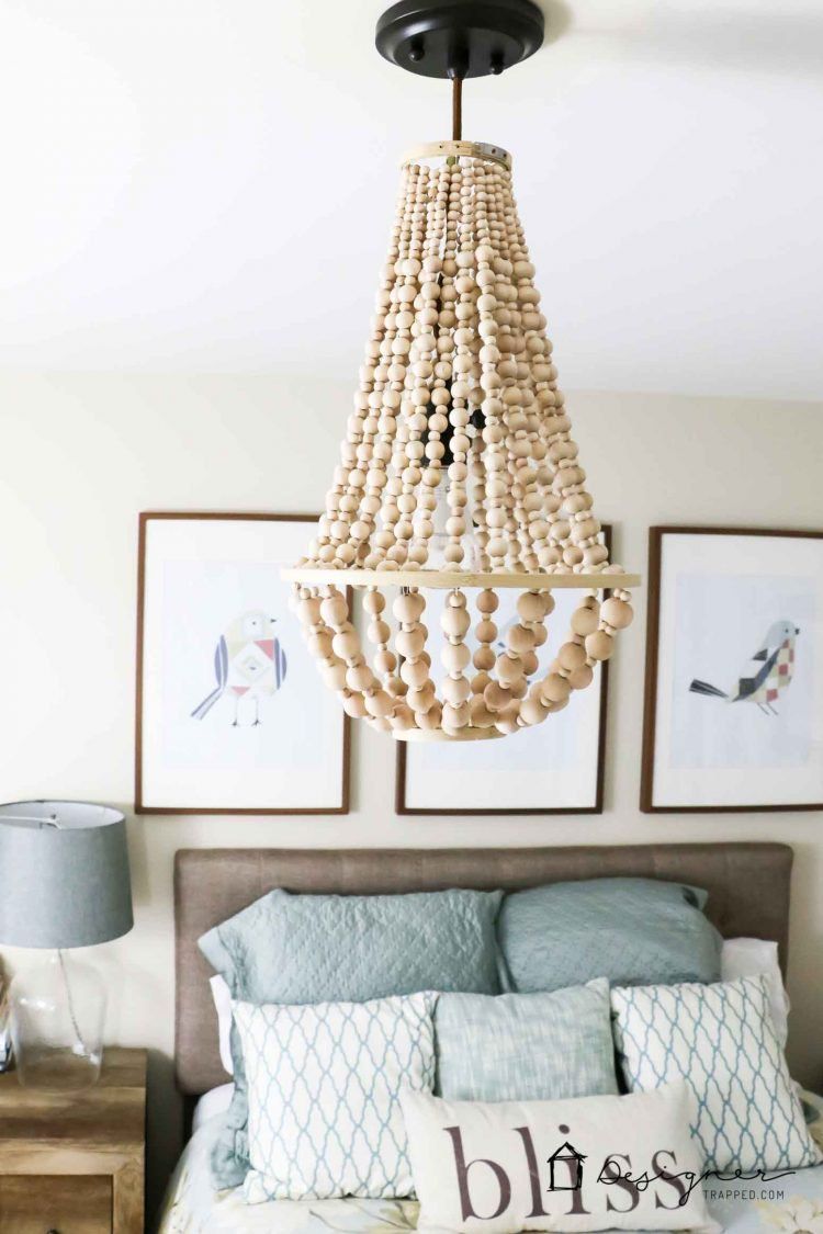 Diy Chandelier From Wood Beads Bead I Love This Diy Chandelier Made From Wood Beads It Looks Like