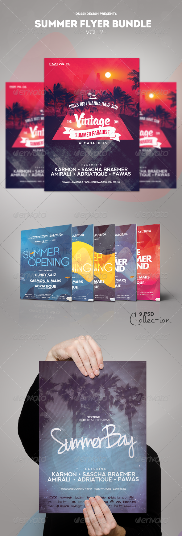 vintage summer bundle flyer template print templates and brochures club and party flyer bundle vol 2