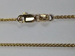 14Kt 14K White Solid Gold 16 18 20 24/" 1.3mm Round Wheat Necklace Chain Lobster