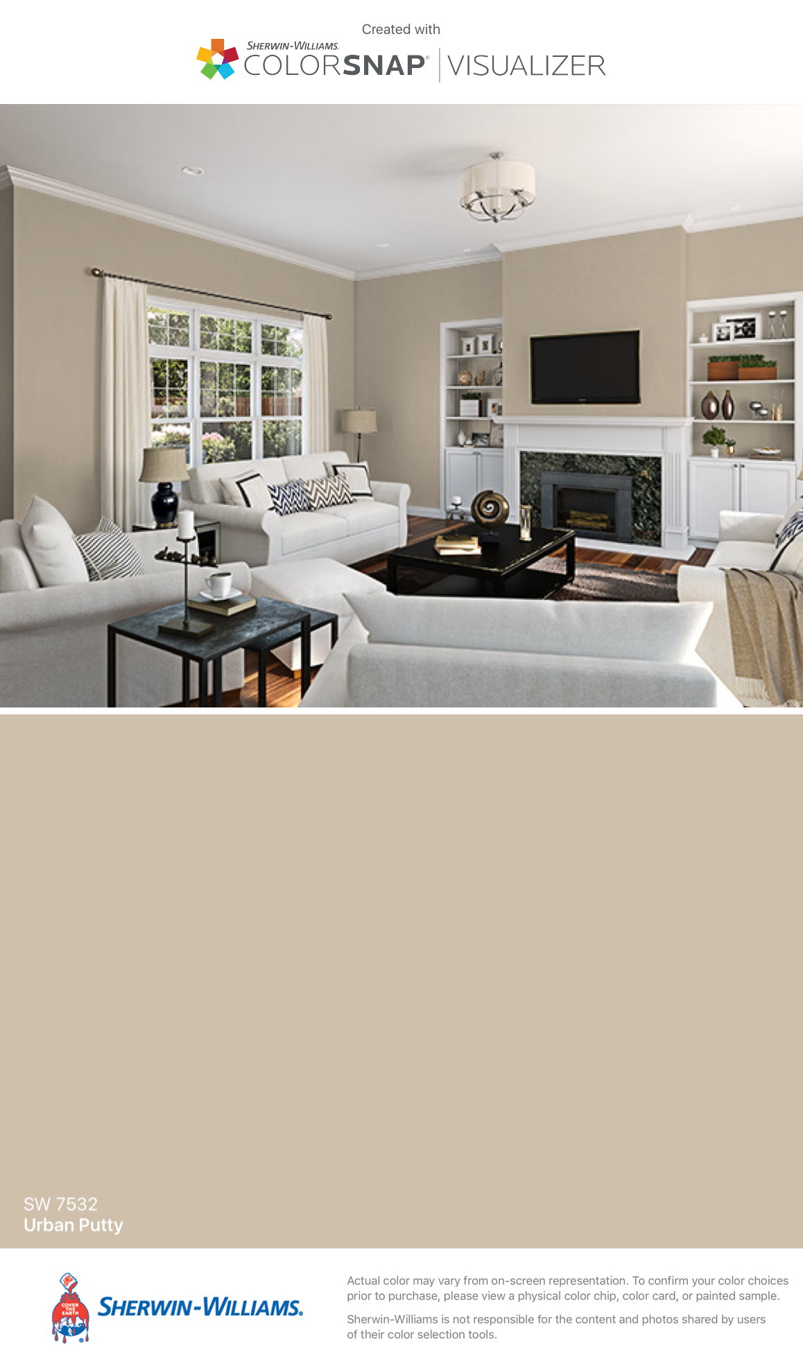 Light Putty Paint Color I Found This Color With Colorsnap Visualizer For Iphone By Sherwin Williams Urban Putty Sw 753 Paint Colors For Home Matching Paint Colors Room Paint Colors