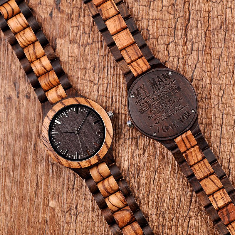 US $36.99 - Engraved Wood Watches Men Groomsmen Personalized Wooden