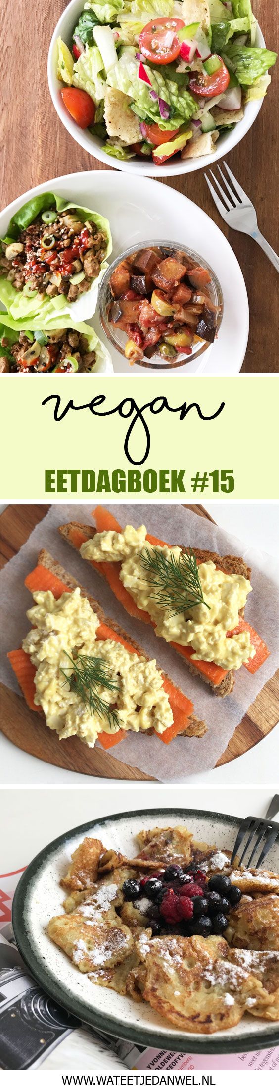 Vegan eetdagboek #15 Ik vind het altijd interessant om te zien wat mensen eten. Eetdagboeken op blogs zijn dan ook een favoriet item! Op Wat eet je dan wel laat ik dan ook regelmatig zien wat ik zoal eet. Hierbij een greep uit mijn maaltijden en tussendoortjes van de afgelopen tijd! #vegan #eetdagboek #whatieat #fooddiary Om, Tacos, Mexican, Vegan, Ethnic Recipes, Vegans, Mexicans