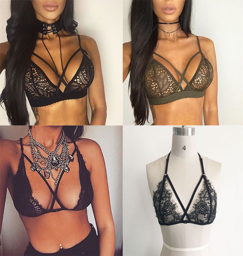 189aud Soft Floral Lace Bralette Bustier Crop Top Sheer Mesh Triangle Unpadded Bra Ebay