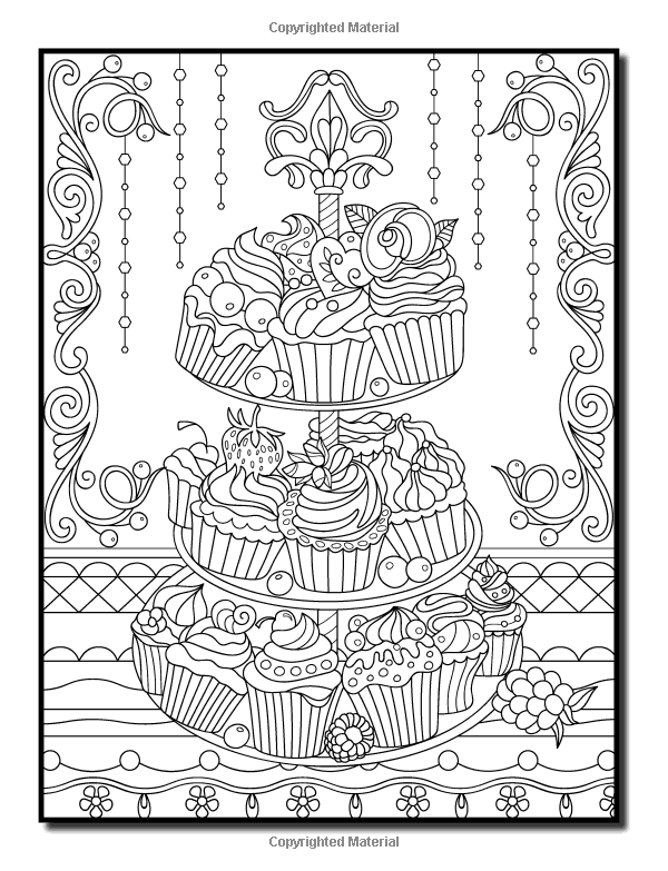 Delicious Desserts coloring book: Cupcake, Candy and cute stuff for girls  (Paperback)