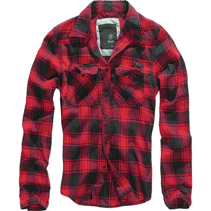 red and black check trousers