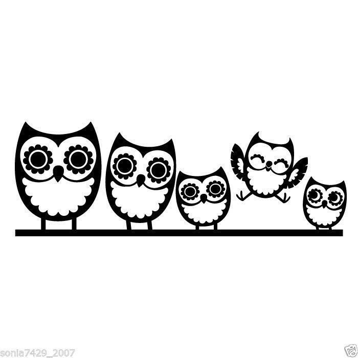 Owl Family Window Decals For Cars