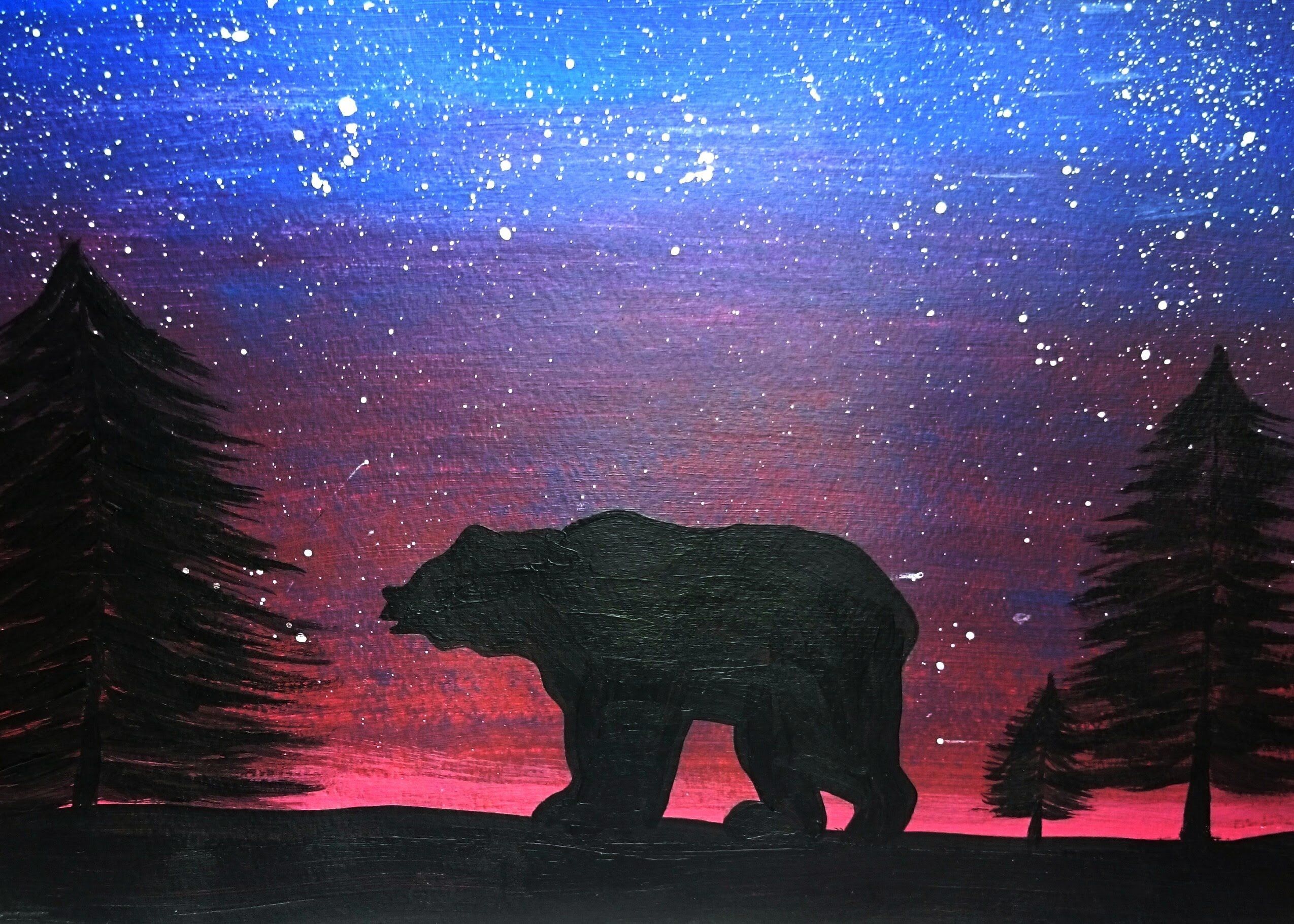 Bear silhouette -- SPEED painting - YouTube | Acrylic ... Bear silhouette -- SPEED painting - YouTube | Acrylic ...