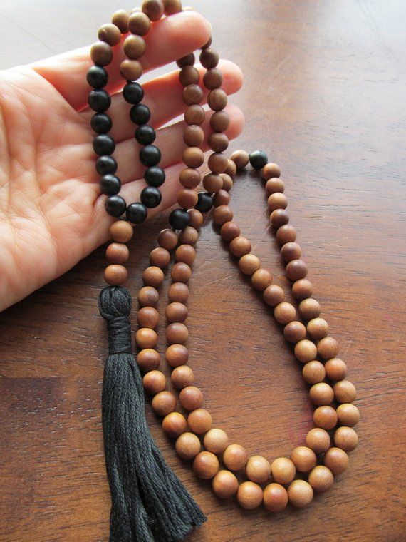Yoga Necklace Jewelry Beaded Long Tassel Necklace Jasper with 108 Mala Beads for Women or Men