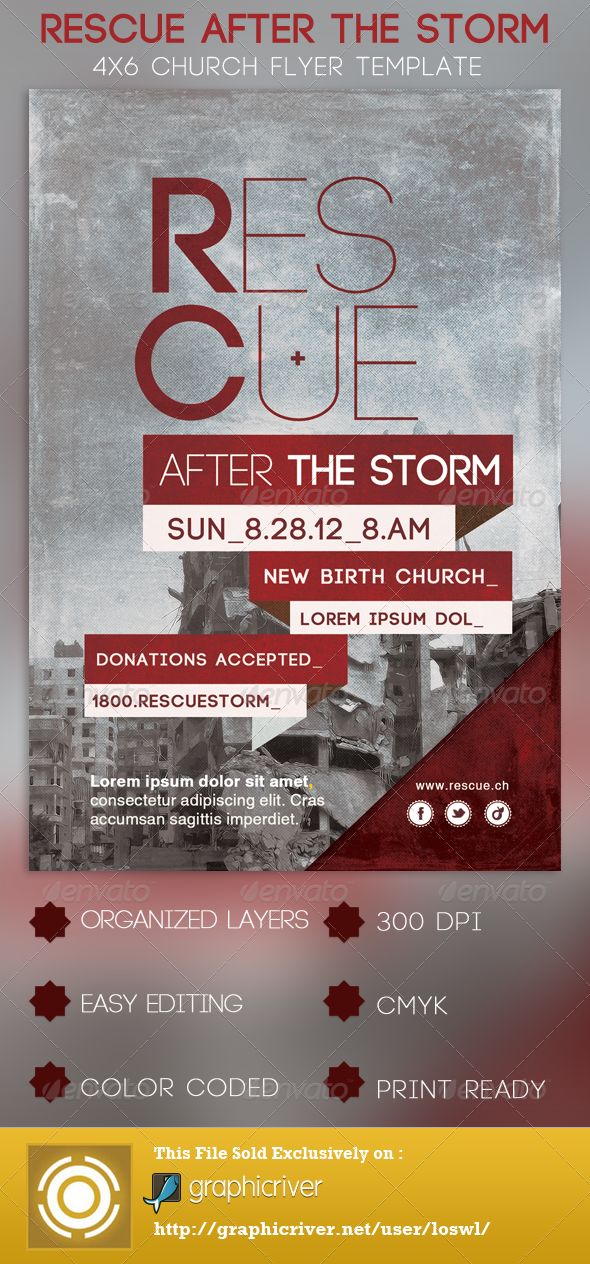 rescue after the storm church flyer template graphicriver item for concert flyers for sale