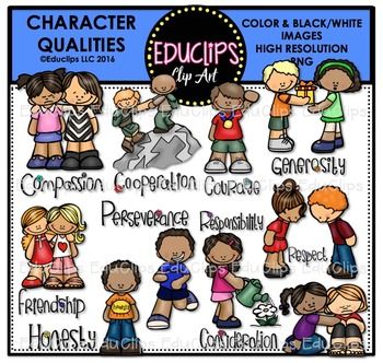 character qualities clip art bundle educlips clipart tpt wish
