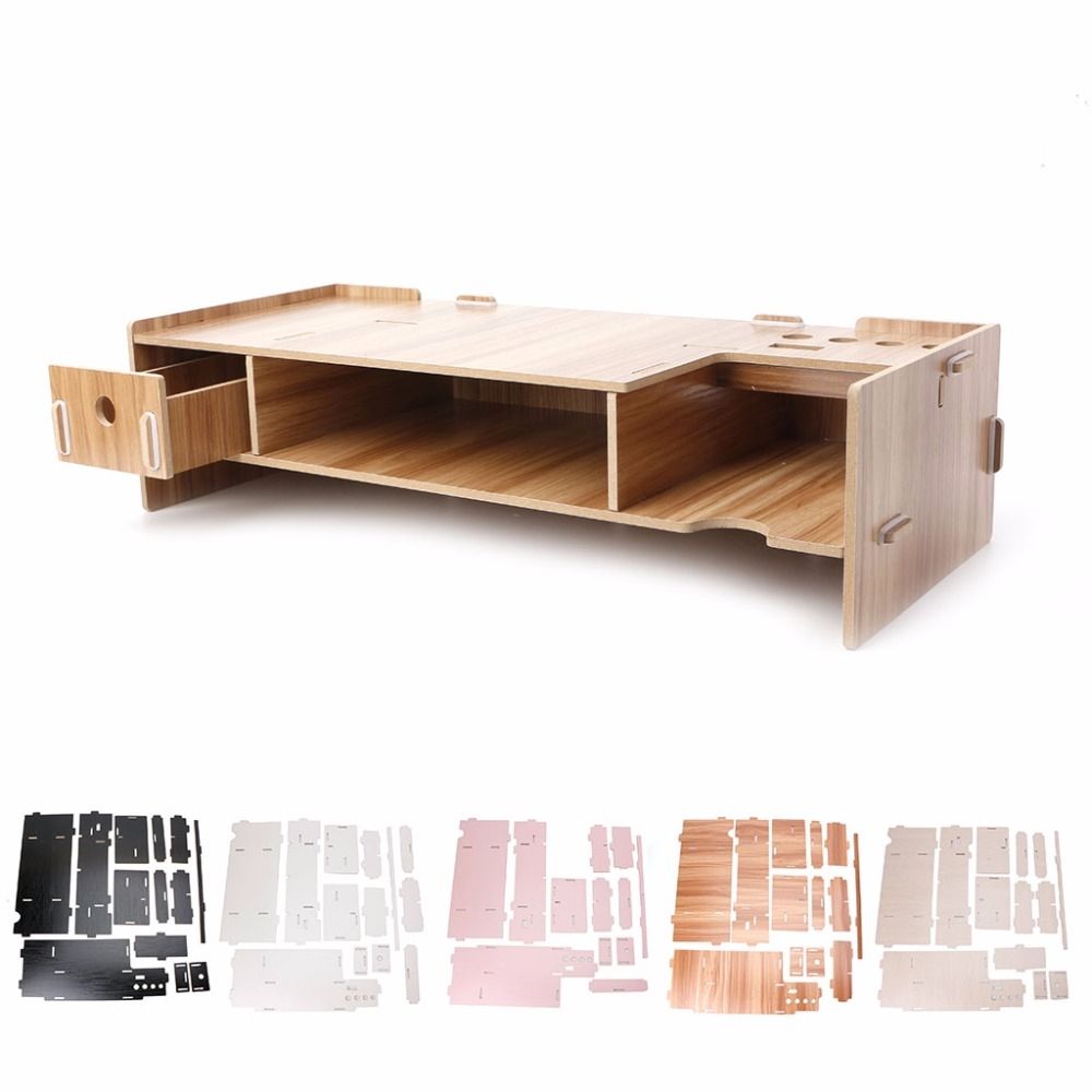 Laptop Desktop Monitor Riser TV Stand Desk Organizer For Computer Storage Shelf
